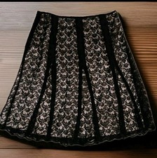 Y2K Whimsigoth Black Lace Flare Skirt 10 Dark Fairy Goth Grunge Witchy Romantic