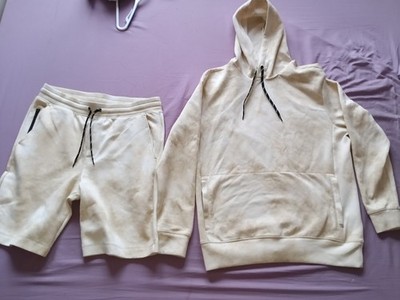 2- Piece GapFit Performance Hoodie and Shorts Set In Birch White. Size Medium