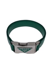 PRADA Bracelet Saffiano Triangle Logo GRN Men's