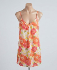 Ambrielle Orange Floral V-Neck Cami Chemise Slip Nightgown Medium Sleep wear