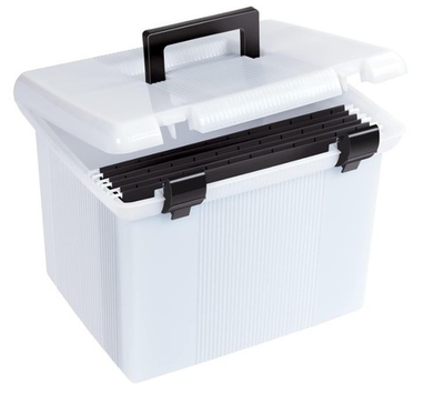 #ad #ad Pendaflex Portable File Box Frosted White Hinged Lid Double Latch 41745AMZ $24.95