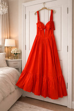 Red Jovani  #44182A pageant/prom dress size 10, gorgeous bow straps