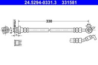 Bremsschlauch ATE 24.5294-0331.3 FüR Sportage KIA Hyundai Ix35 LM EL ELH Van Gdi