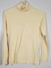Vintage Bobbie Brooks Turtleneck Shirt Womens Medium Yellow Made In USA