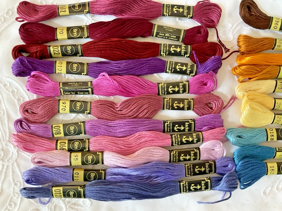 Anchor Embroidery Floss Lot of 21 Asst Colors Fil A Broder 8m Cotton Germany New - Image 2 of 3