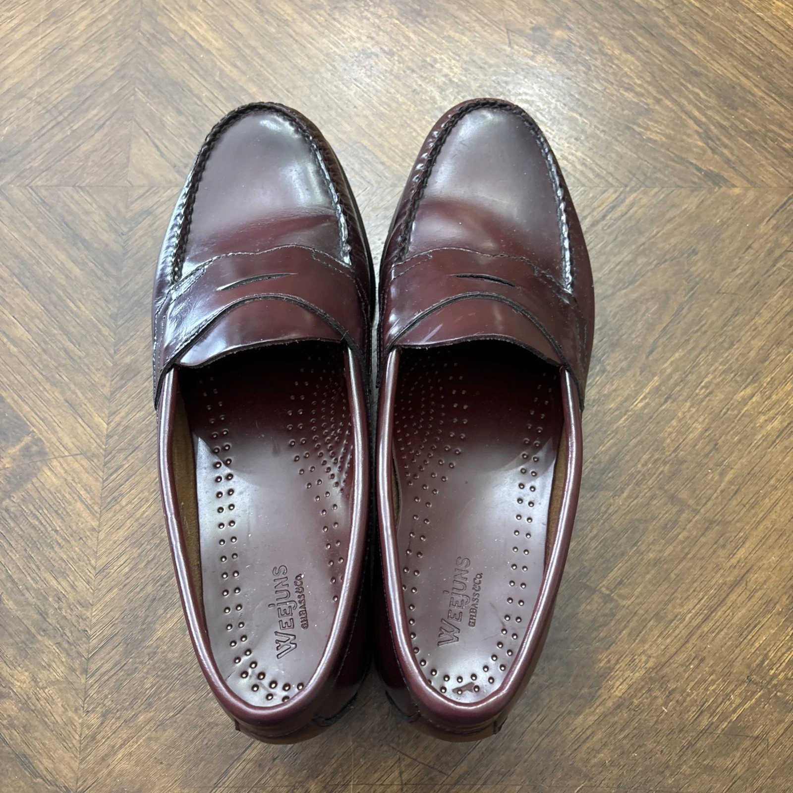 ADIDAS Mocassini da uomo Bass Weejuns in pelle con logan taglia 10D