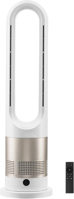 Bladeless Tower Fan with Remote, 8 Speeds, 80° Oscillation & Timer