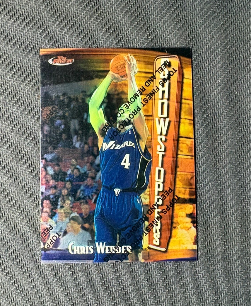 CHRIS WEBBER, 1997-98 TOPPS FINEST SHOWSTOPPERS #259 w/COATING, WIZARDS