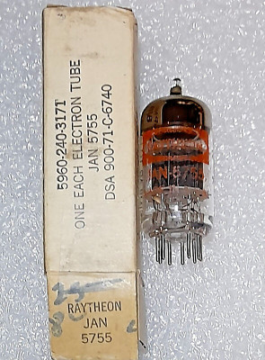 JAN 5755 (420A) Raytheon NOS Vacuum Tube, TV-7D Tested 100%+ - will combine ship