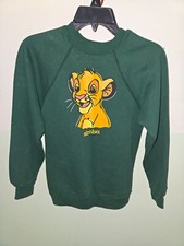 The Disney Store Simba The Lion King Green Crewneck Kids Large