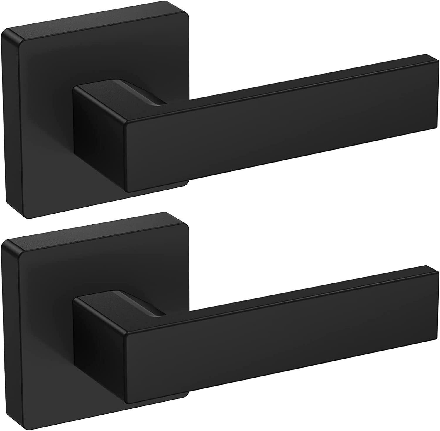 Matte Black Door Lever Heavy Duty Door Knob Reversible Square (Dummy