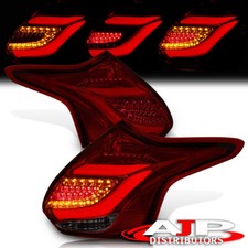 Red Smoked White Led Tube Tail Lights Lamps Lhrh Pair For 2012-2014 Focus Hatch