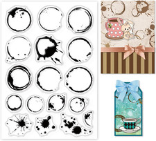 Tea Stains Clear Stamps Coffee Stains Background Silicone Stamp Spill and Splatt