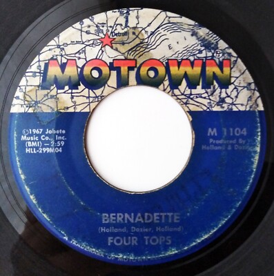 Four Tops Bernadette / I Got A Feeling 45 RPM 7'' Vinyl Single 1967 Motown M 1104