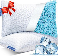 Cooling Pillows for Sleeping 2 Pack, Shredded Memory Foam Bed Pillows Queen Size