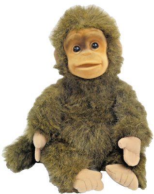 Vtg 1984 Hosung 14'' Plush Full Body Monkey Chimp Working Squeaker Hand Puppet