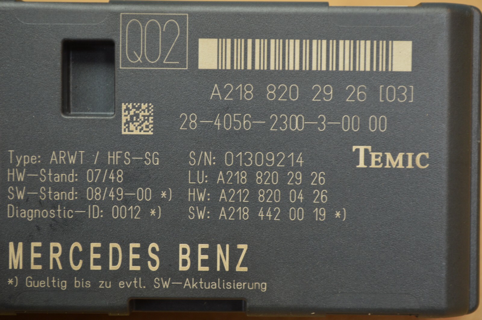 1214 W212 MERCEDES E63 AMG E550 E350 TRUNK CONTROL RELEASE MODULE