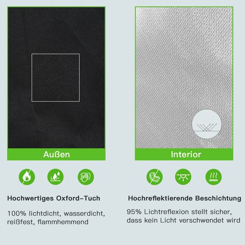 Growbox 600D Kanalloch Growzelt Betterbox Indoor Tent Gewächshaus Growroom - Bild 4 von 15