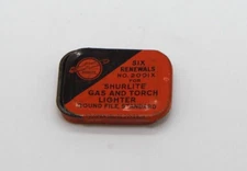 Vintage Shurlite Flints Gas and Torch Lighter Six Renewals Metal Tin Empty