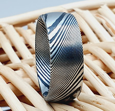 Men's Engagement Ring Damascus Wedding Rings Wedding Bands Texture Pattern Band,