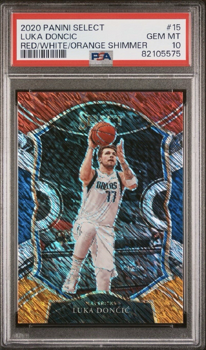LUKA DONCIC 2020 Panini Select Red/White/Orange Shimmer PSA 10 Gem mint #15