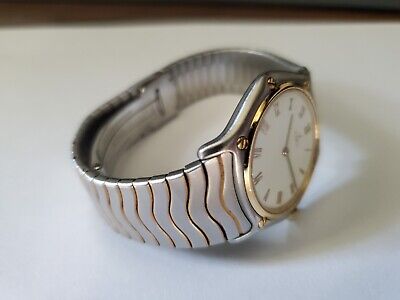 Vintage Men's Ebel Classic Wave 18k Gold Bezel 35mm Roman Vintage Men's Ebel Classic Wave 18k Gold Bezel 35mm Roman