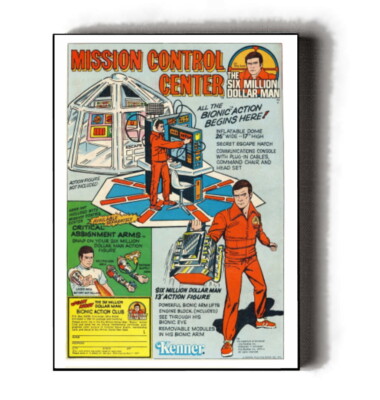 The Six Million Dollar Man 1975 Bionic Mission Control Center Framed ...