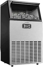 EUHOMY Commercial Ice Maker Machine,100lbs/24H Stainless Steel Under Counter Use