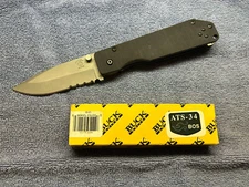 Buck Strider - 880 - Partially Serrated ATS-34 - G10 Handles - Discontinued RARE