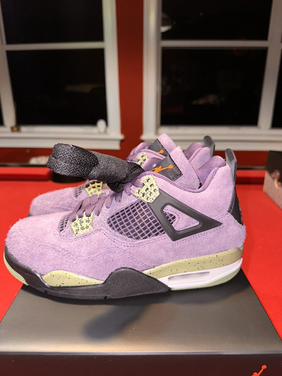 Size 7.5- Nike Air Jordan 4 Retro Canyon Purple Green White AQ9129-500 Women's