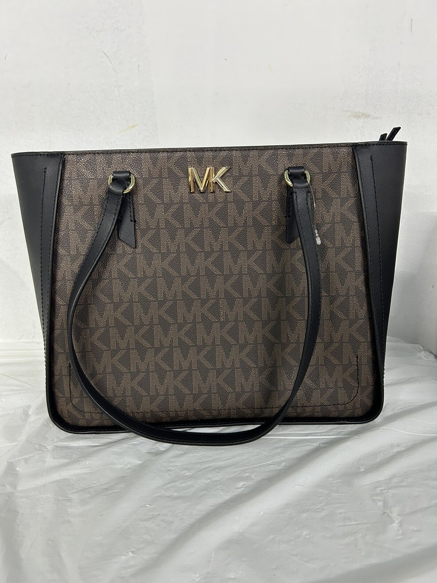 michael kors sylvia md tote brown black