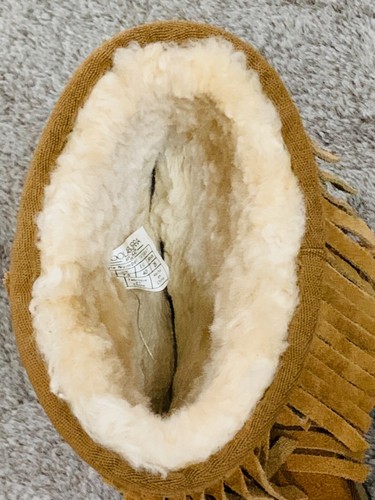 Koolaburra by Ugg Tan Boots Boho Fringe SUPER CLEAN Shearling Fur sz 9 Womens - 第 8/11 張圖片
