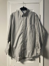 Men  s Van Heusen Solid Gray Long Sleeve Button Down Collar Shirt 16 1/2