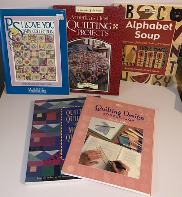 Quilting Books. Lot of 5. Design, Projects, Instructions, Illustrations. Quilt.