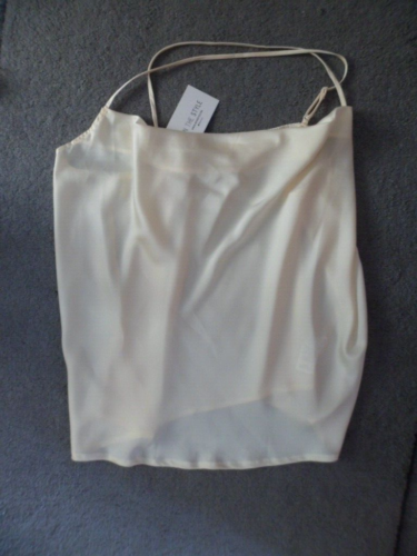 BNWT SIZE 28 PLUS CROSS THIN STRAP CREAM DRAPE SATIN CAMISOLE TOP