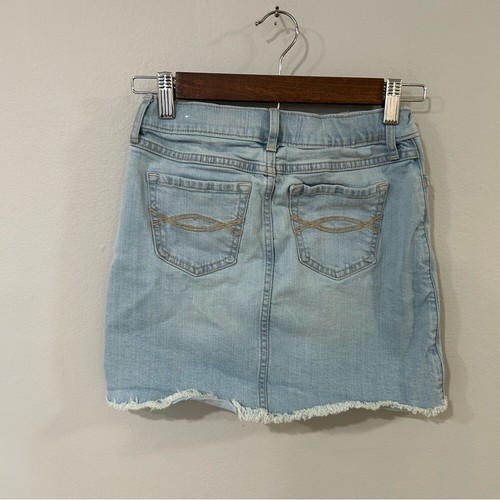 Abercrombie Kids Girls Light Blue Mini Jean Button Up Skirt Youth Size 11/12 - Picture 4 of 6