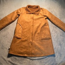 Velvet By Graham & Spencer Faux Fur Sherpa Coat Women Xl Brown Long Jacket