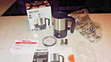 Aroma Hot Froth X-Press Cappuccino Milk Frother Heating System AFR-180 Open Box