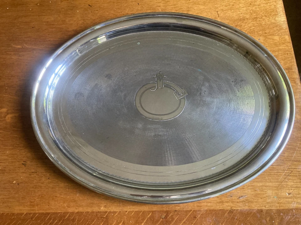 Старинный большой антикварный викторианский серебряный сервировочный поднос Butlers 1890 г. - Изображение 2 из 4