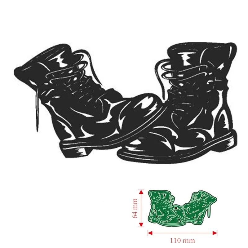 Botas de trabajo antiguas troqueles de corte de metal álbumes de recortes fabricación de tarjetas artesanía