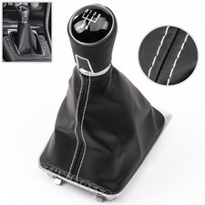 per VW GOLF 7 VII PELLE POMELLO LEVA DEL CAMBIO 5 MARCE MANOPOLA BIANCO CUFFIA