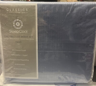 Charter Club SleepCool 400Tc Hygro  Cotton Twin Sheet Set - New