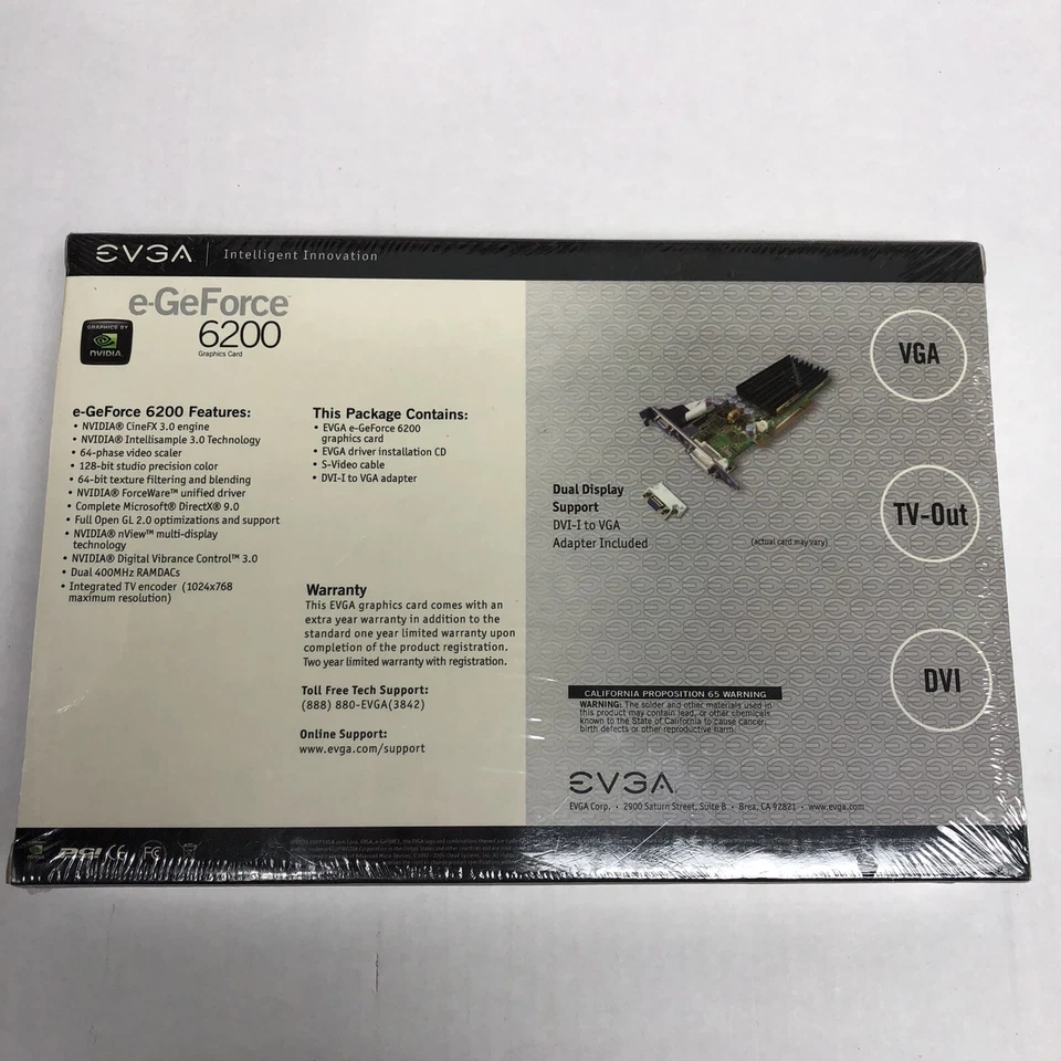 EVGA NVIDIA GeForce 6200 256MB DDR2 SDRAM PCI Video Card (256P1N399LX) - Image 2 of 4