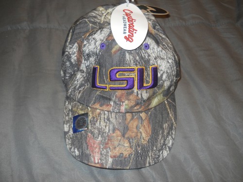 NEW LSU Tigers Mossy Oak Camo Logo Cap 