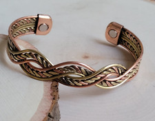 Pure Copper Magnetic Bracelet Arthritis Pain Energy Therapy Cuff Knit