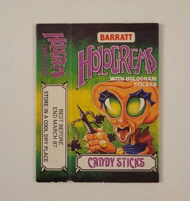 1986 HOLOGREMS Barratt CANDY STICK EMPTY PACK Hologram Sticker Card Box ALIEN B - Image 2 of 3