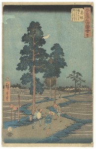 Hiroshige I, Akasaka, Tokaido Road, Travel, Original Japanese Woodblock Print