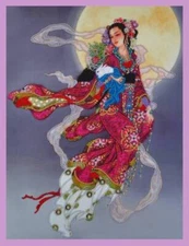 Bead embroidery kit Oriental beauty - 1 hand embroidery needlework kit