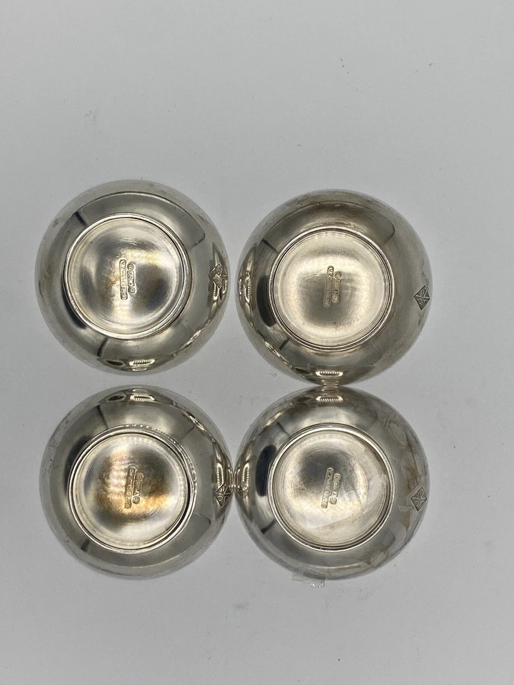 Tigela NASM antiga V. Zwanenburg Sola banhada a prata (cerca de 1915-1922) conjunto de 4 - Imagem 3 de 4