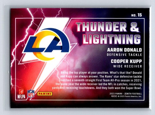 2023 Zenith Retail #15 Kupp/Donald -Thunder & Lightning-Los Angeles Rams - Picture 2 of 2